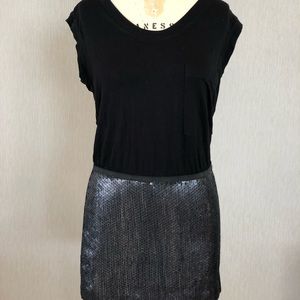 NWT BCBG Dress Blk Dress Sequins XS